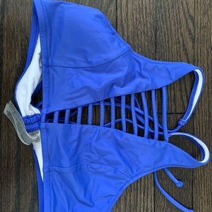 PINK blue halter bikini top NWOT